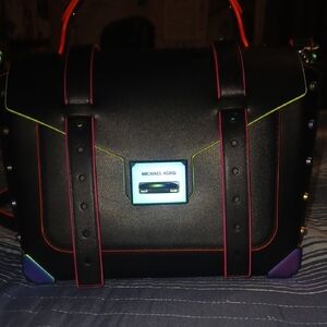 Michael Kors Black Satchel with Multicolor Accents